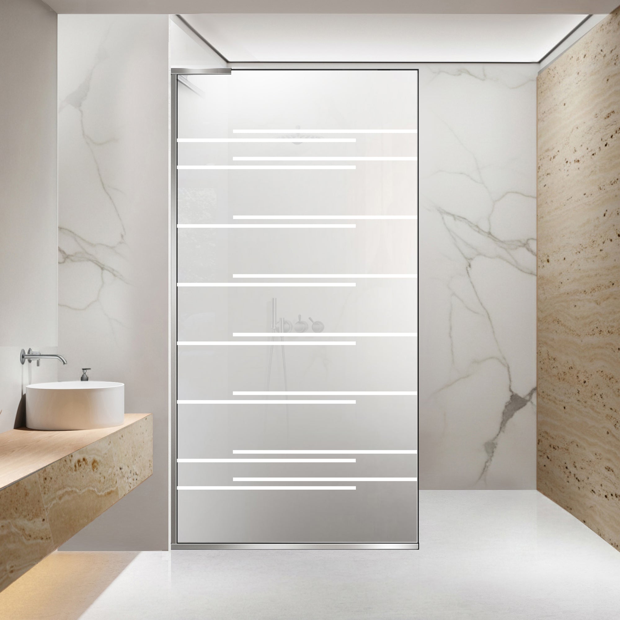 Zuhanyfal Walk-in, Zuhanyfal Rozsdamentes acél, #Matt #Matt