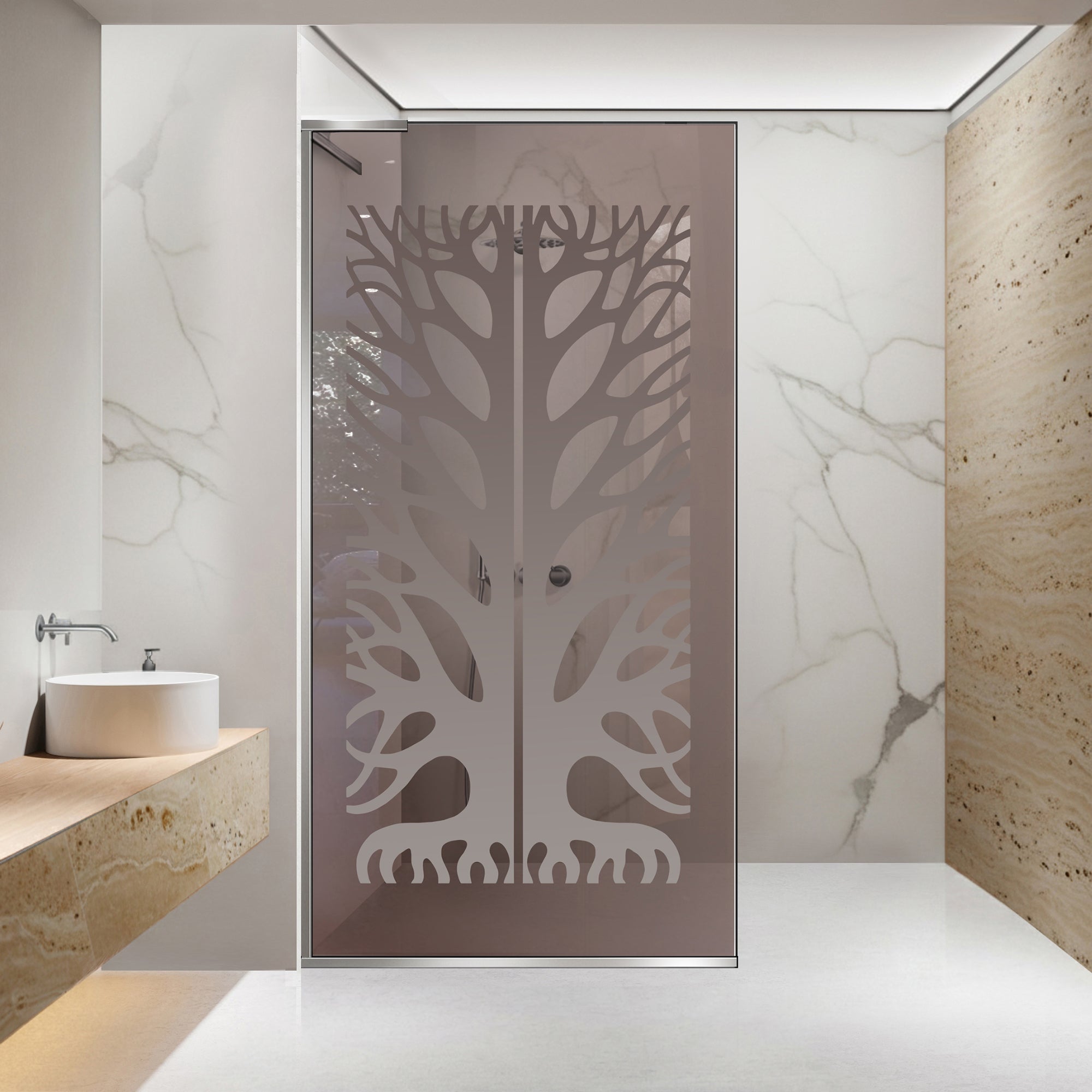 Zuhanyfal Walk-in, Zuhanyfal Rozsdamentes acél, #Bronz #Bronz