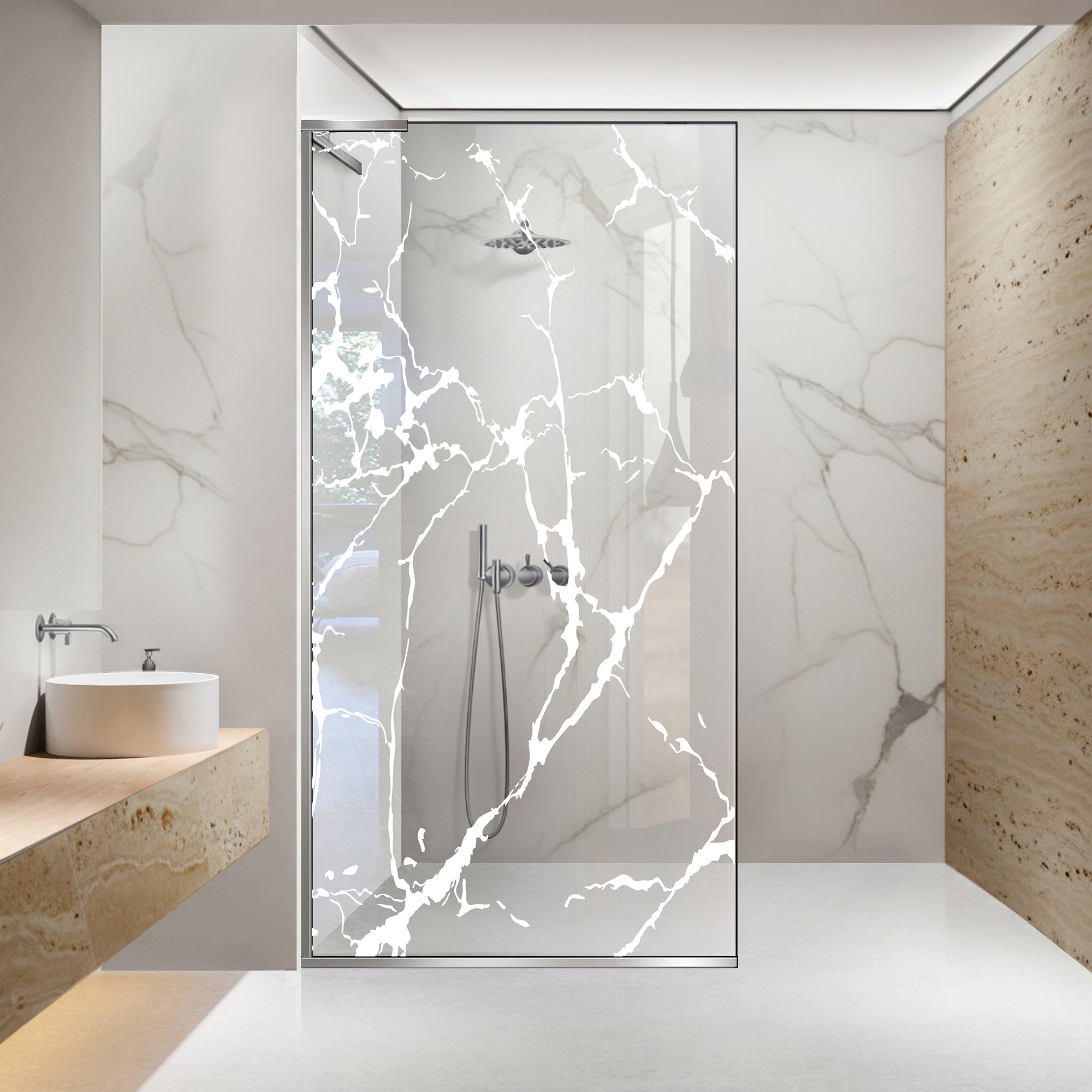 Zuhanyfal Walk-in, Zuhanyfal Rozsdamentes acél, #Átlátszó #Víztiszta