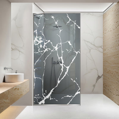 Zuhanyfal Walk-in, Zuhanyfal Rozsdamentes acél, #Szürke #Szürke