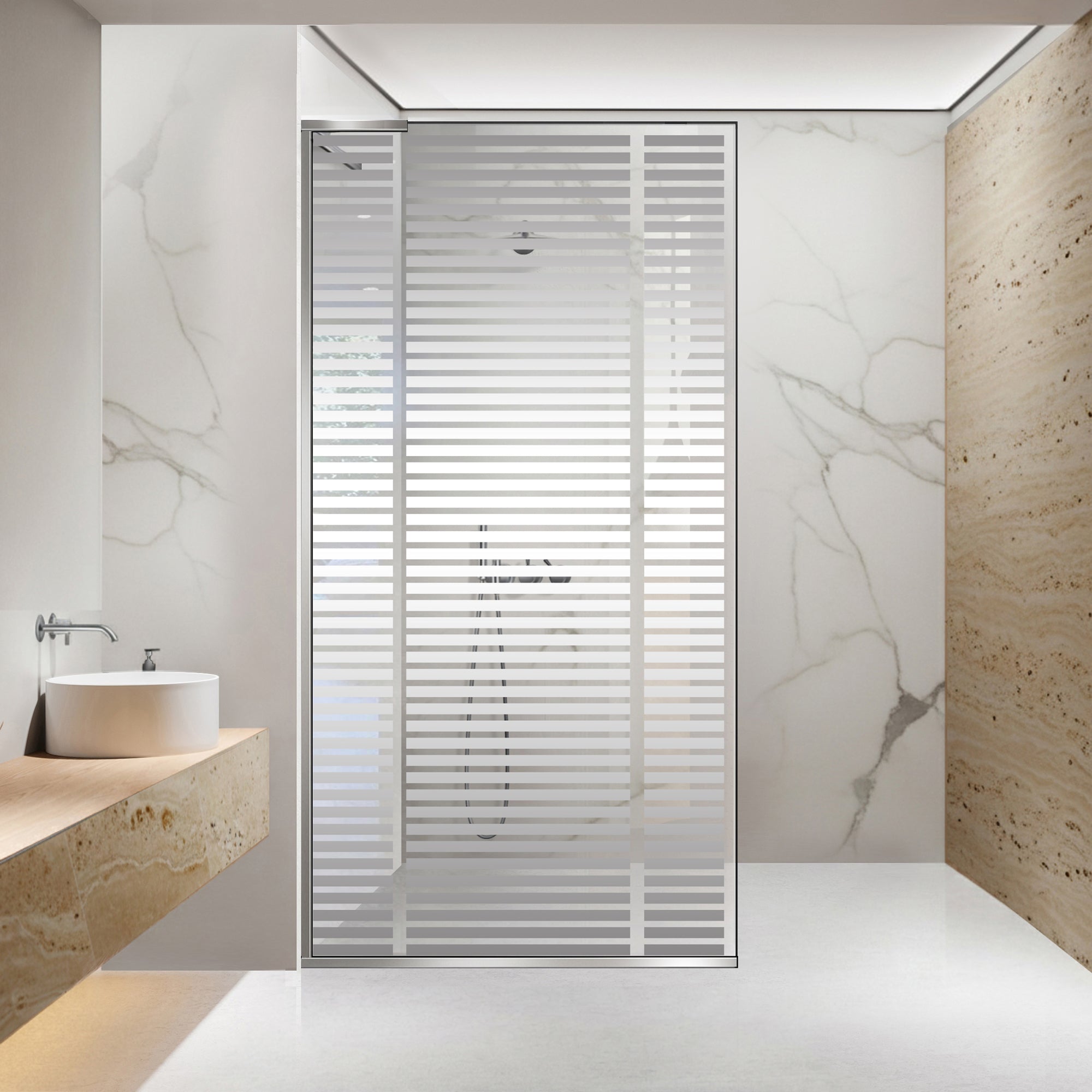 Zuhanyfal Walk-in, Zuhanyfal Rozsdamentes acél, #Átlátszó #Víztiszta