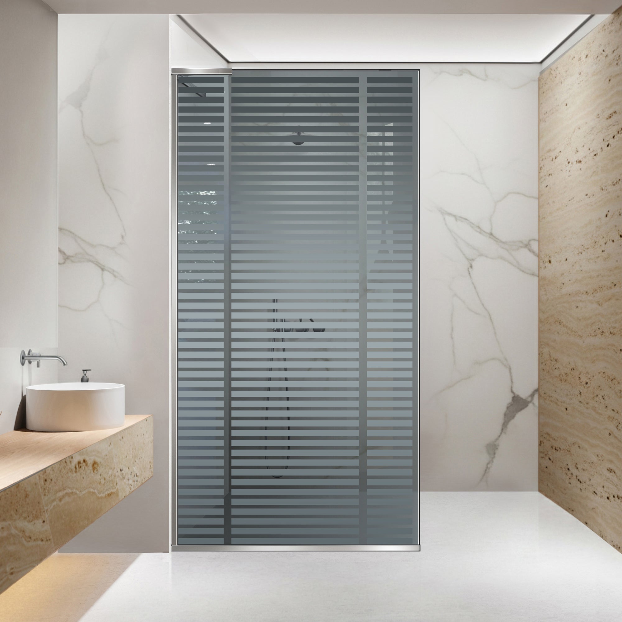 Zuhanyfal Walk-in, Zuhanyfal Rozsdamentes acél, #Szürke #Szürke