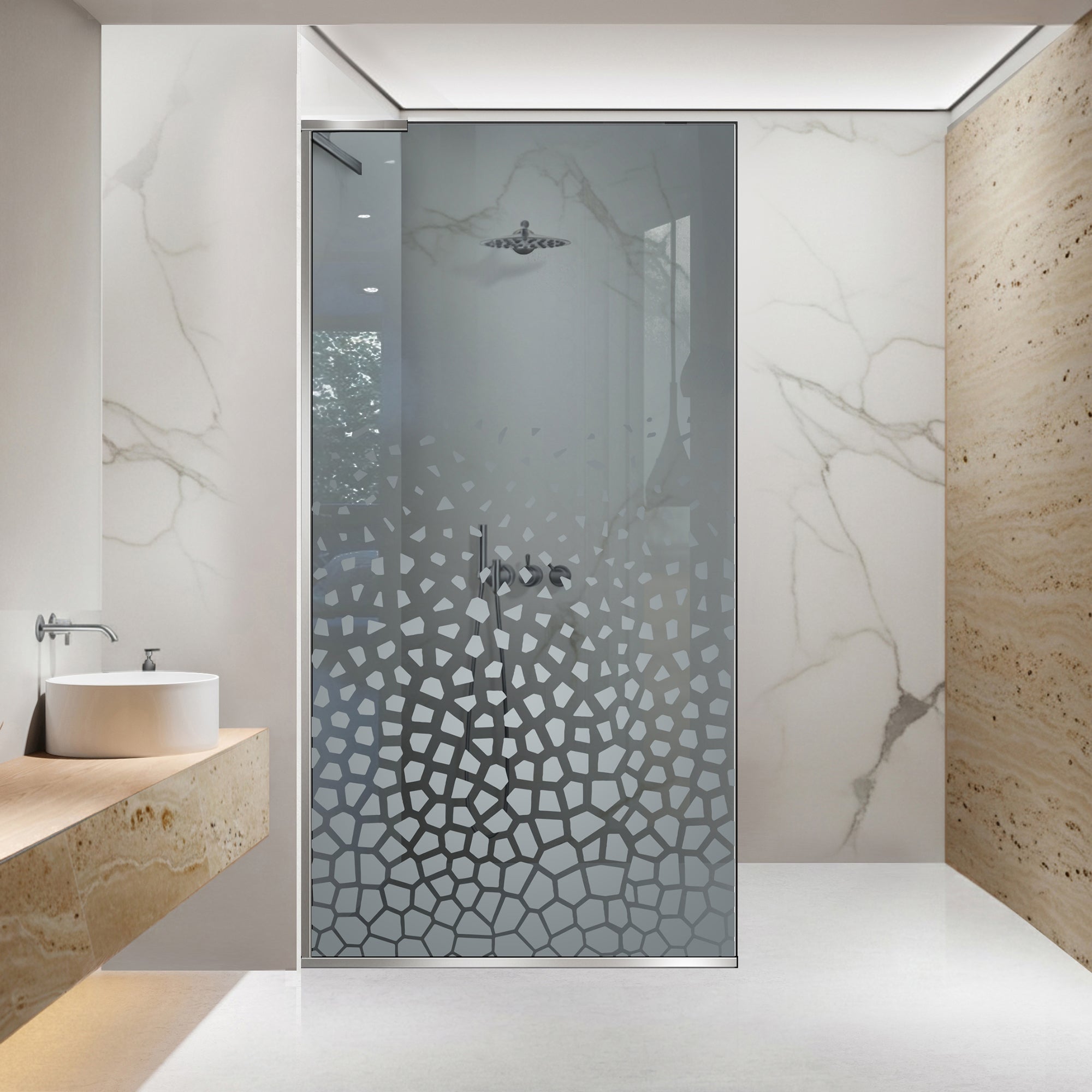 Zuhanyfal Walk-in, Zuhanyfal Rozsdamentes acél, #Szürke #Szürke