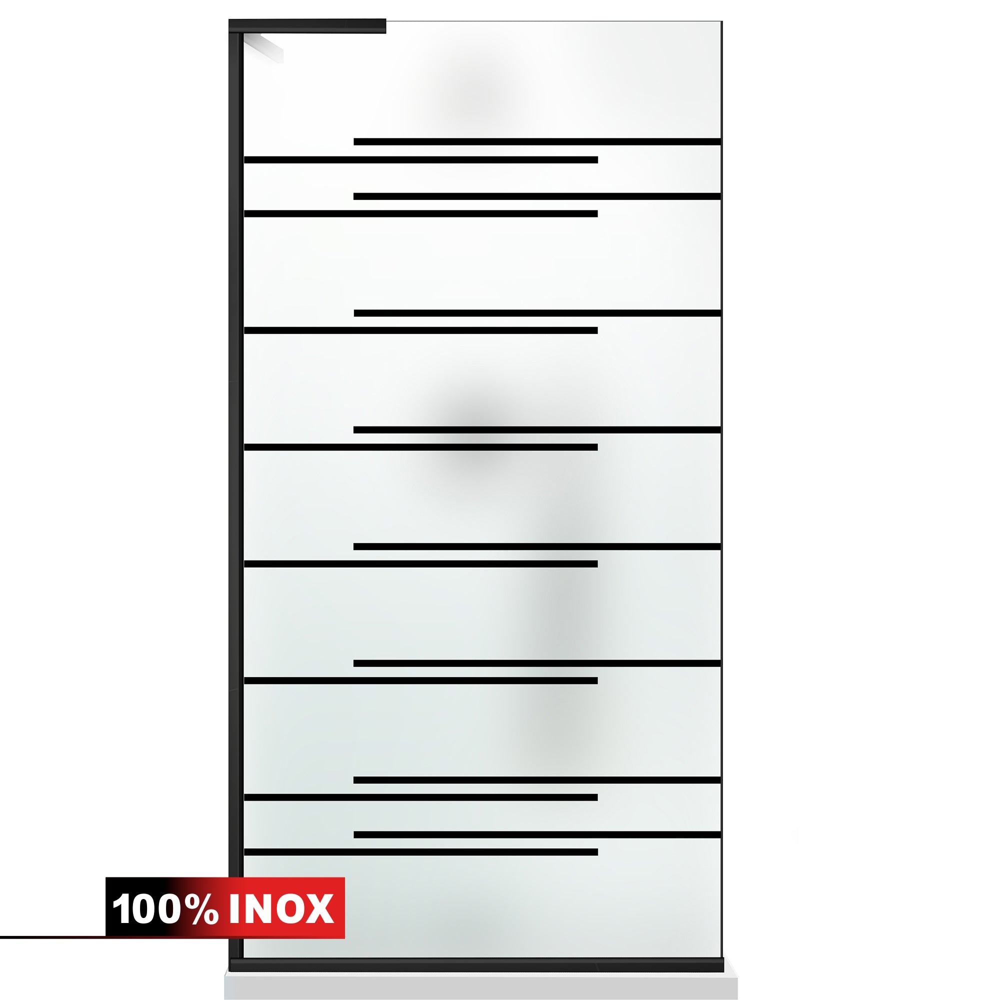 Paravan dus Walk-in, Perete dus Inox, #Mat #Matt