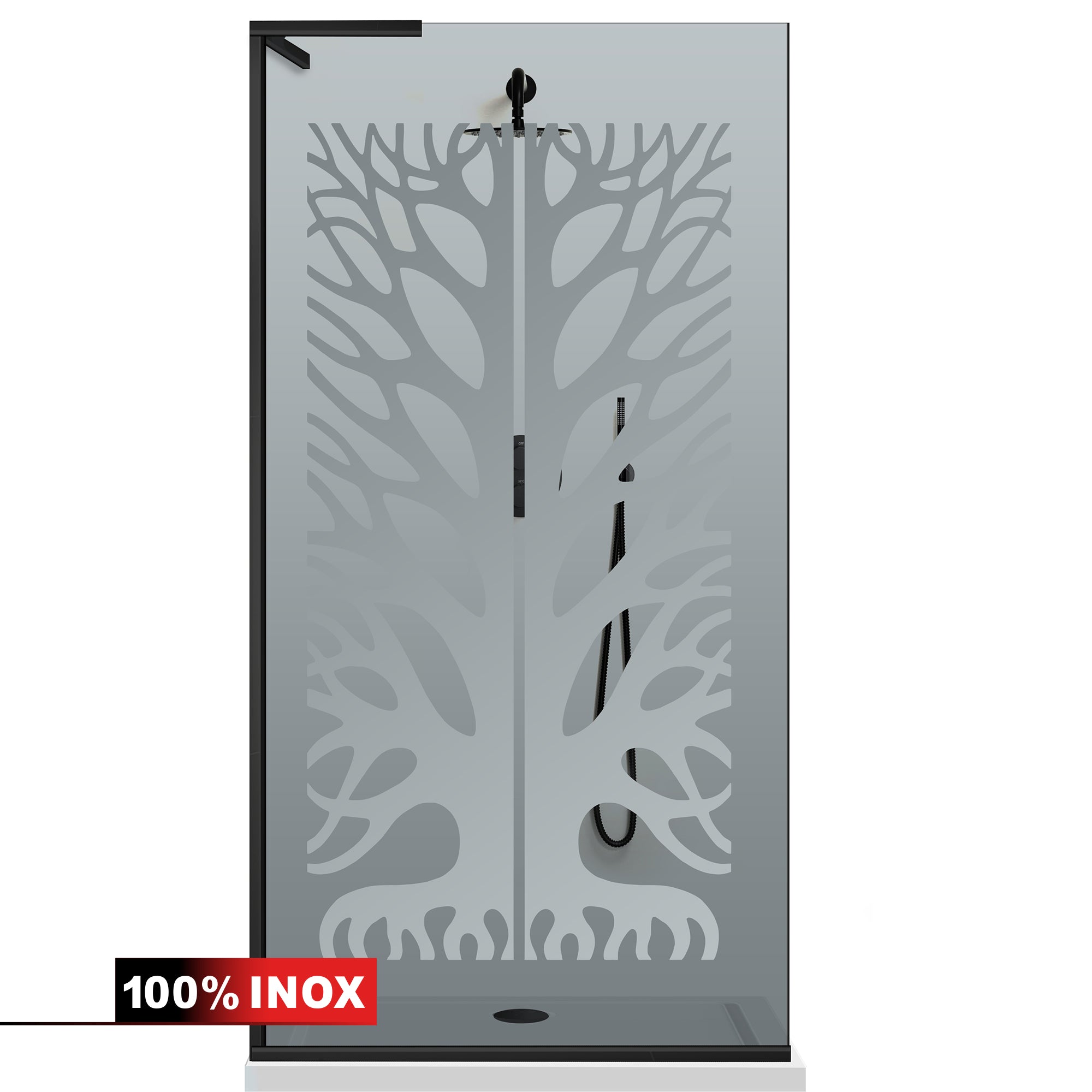 Zuhanyfal Walk-in, Zuhanyfal Rozsdamentes acél, #Szürke #Szürke