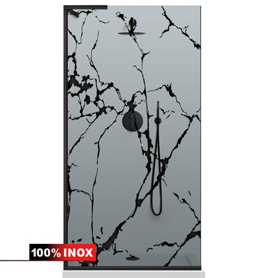 Zuhanyfal Walk-in, Zuhanyfal Rozsdamentes acél, #Szürke #Szürke