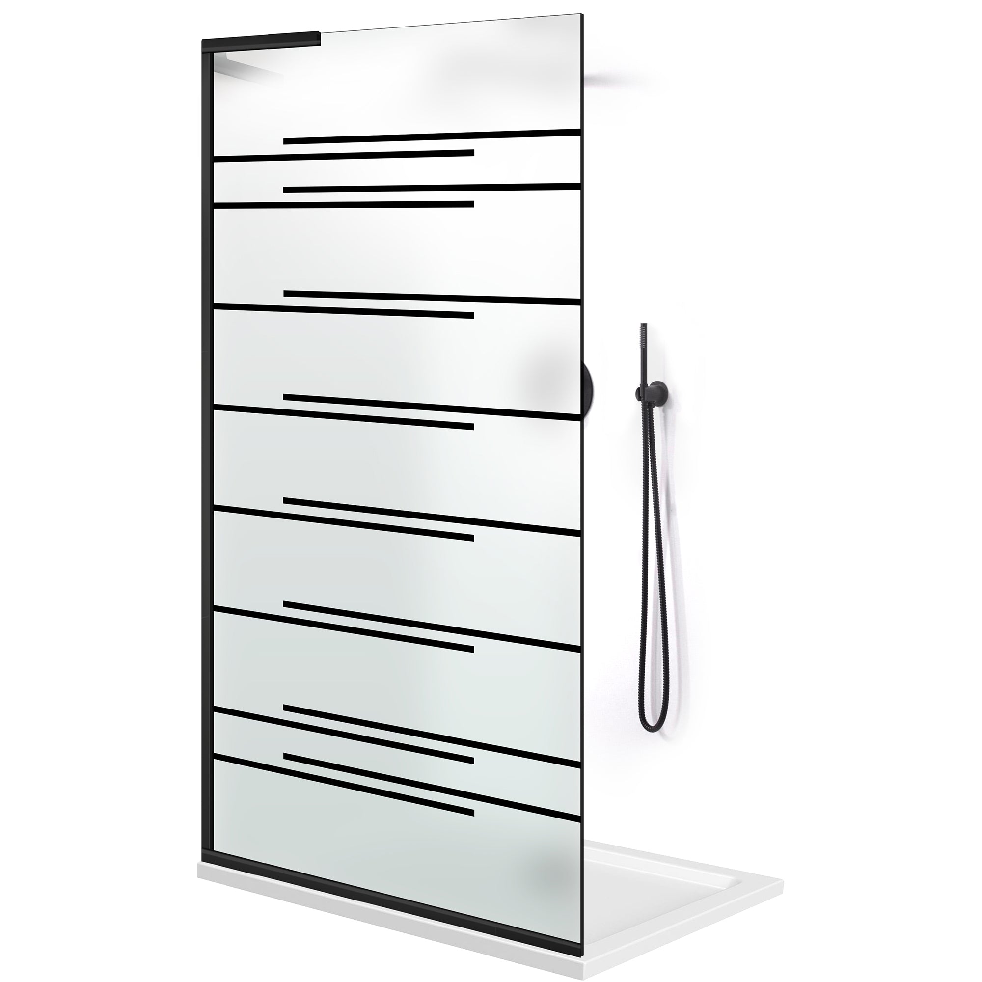 Paravan dus Walk-in, Perete dus Inox, #Mat #Matt