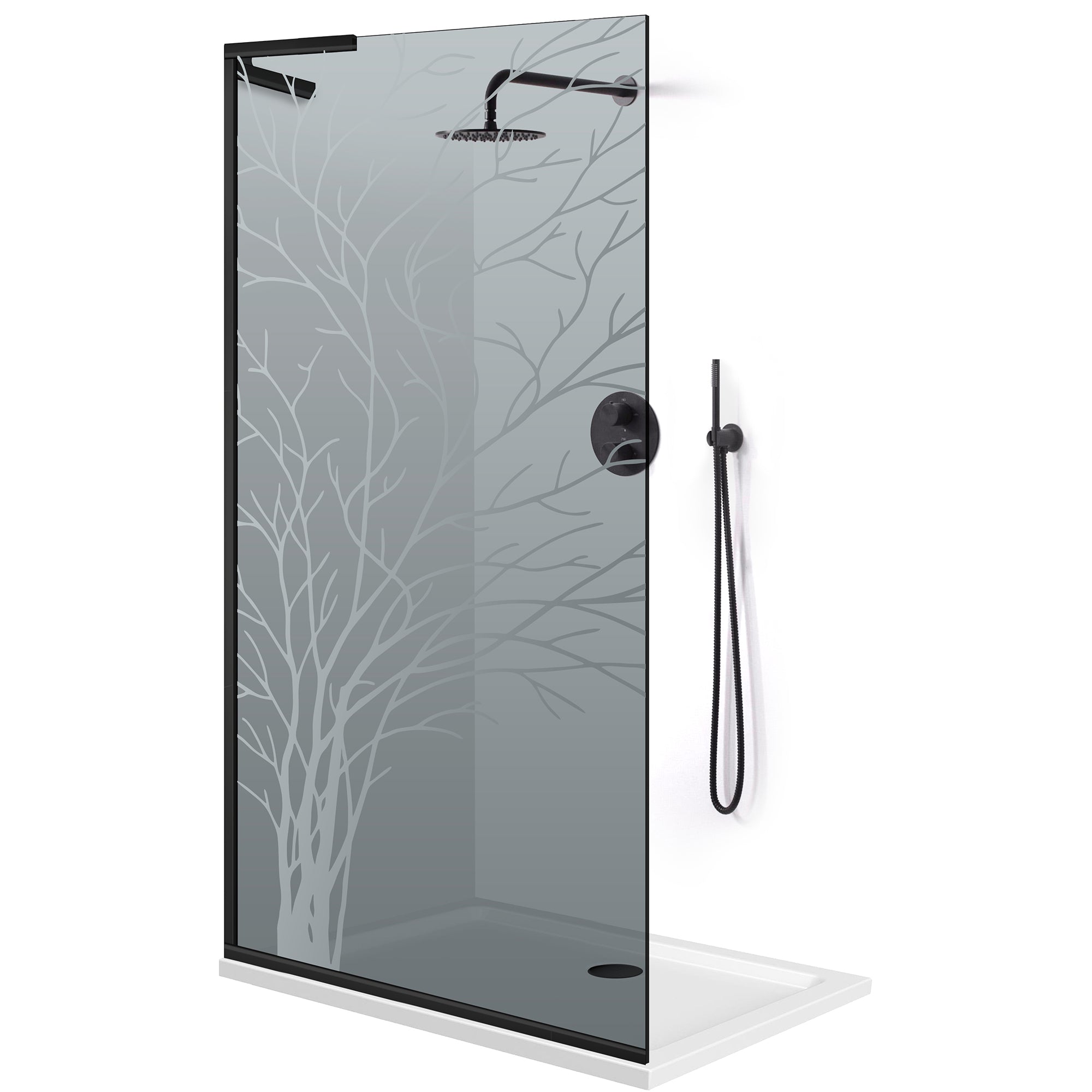 Zuhanyfal Walk-in, Zuhanyfal Rozsdamentes acél, #Szürke #Szürke