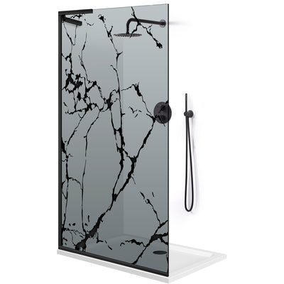 Zuhanyfal Walk-in, Zuhanyfal Rozsdamentes acél, #Szürke #Szürke
