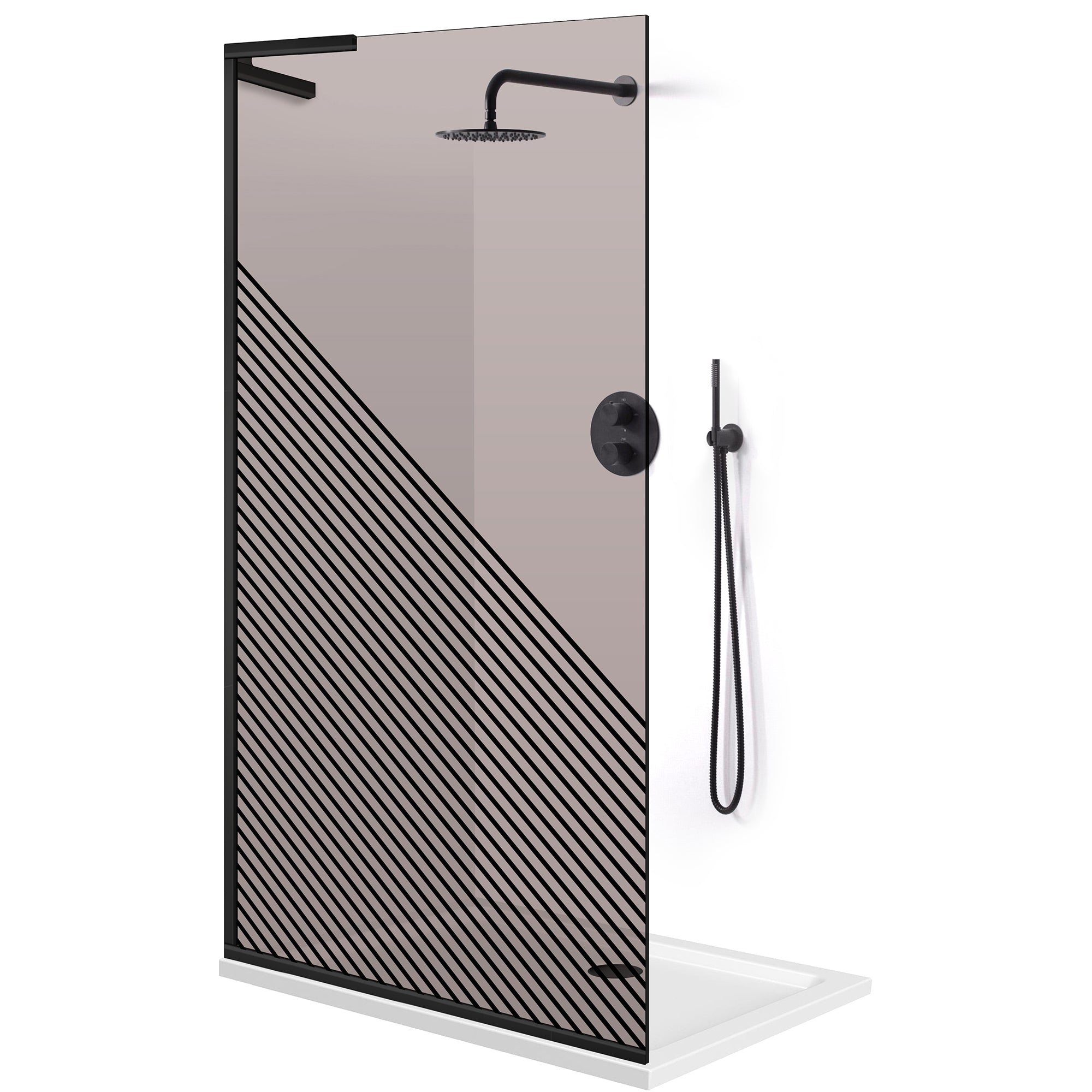 Zuhanyfal Walk-in, Zuhanyfal Rozsdamentes acél, #Bronz #Bronz