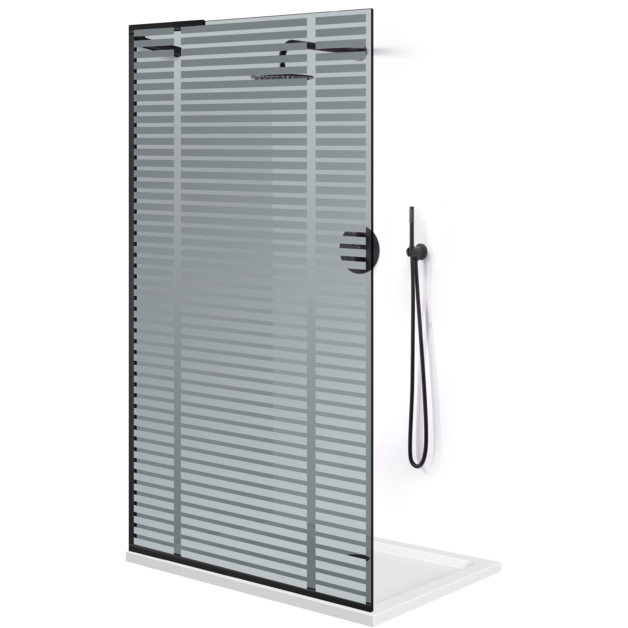 Zuhanyfal Walk-in, Zuhanyfal Rozsdamentes acél, #Szürke #Szürke