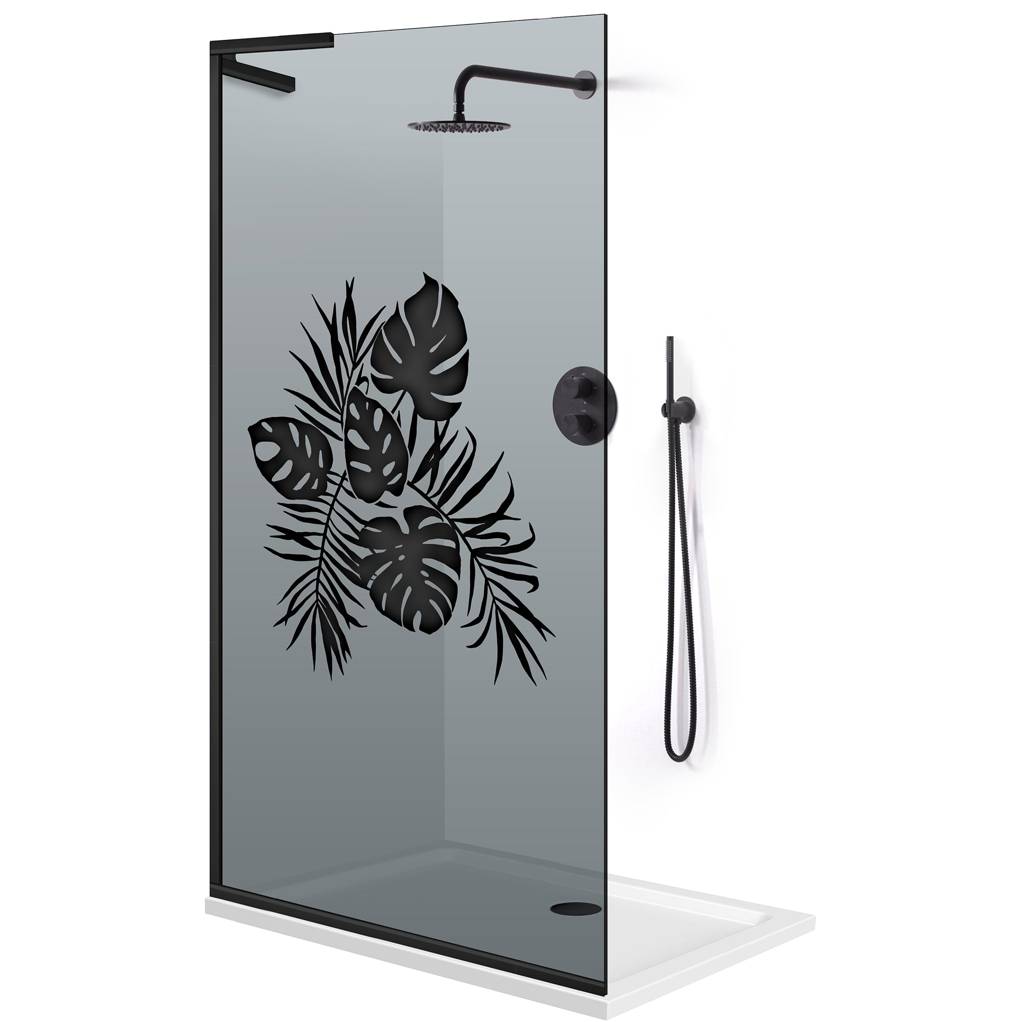 Zuhanyfal Walk-in, Zuhanyfal Rozsdamentes acél, #Szürke #Szürke
