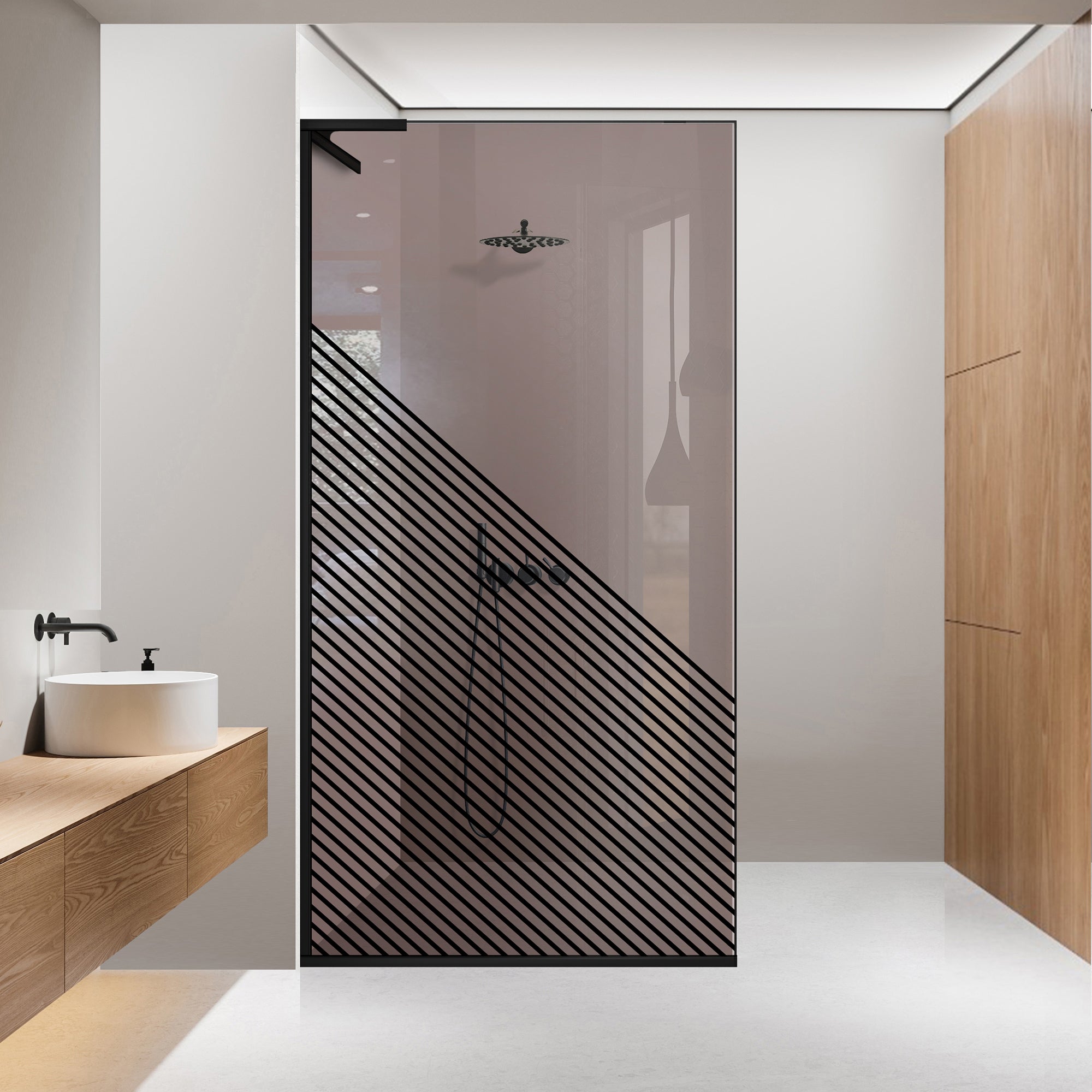 Zuhanyfal Walk-in, Zuhanyfal Rozsdamentes acél, #Bronz #Bronz