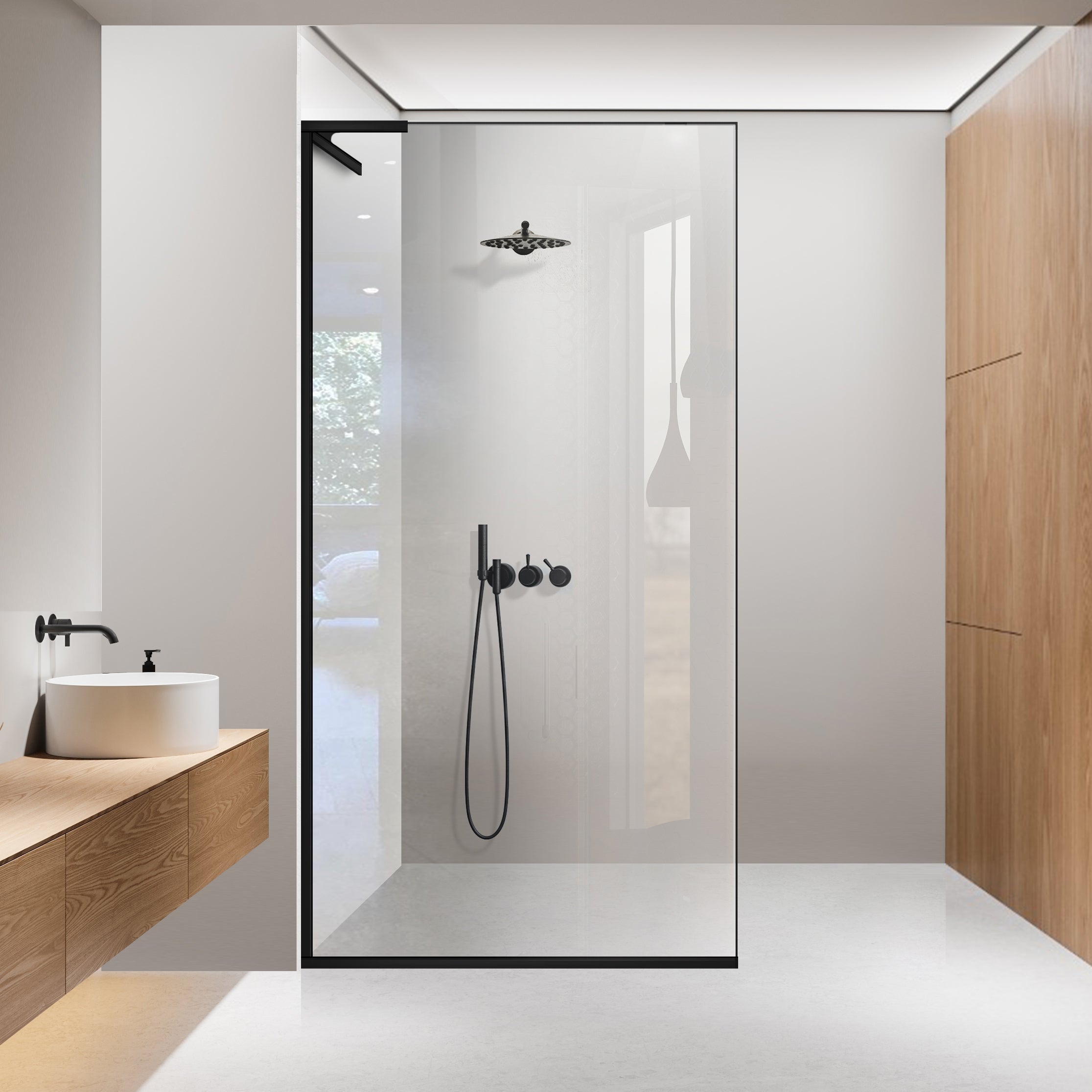 Zuhanyfal Walk-in, Zuhanyfal Rozsdamentes acél, #Átlátszó #Víztiszta
