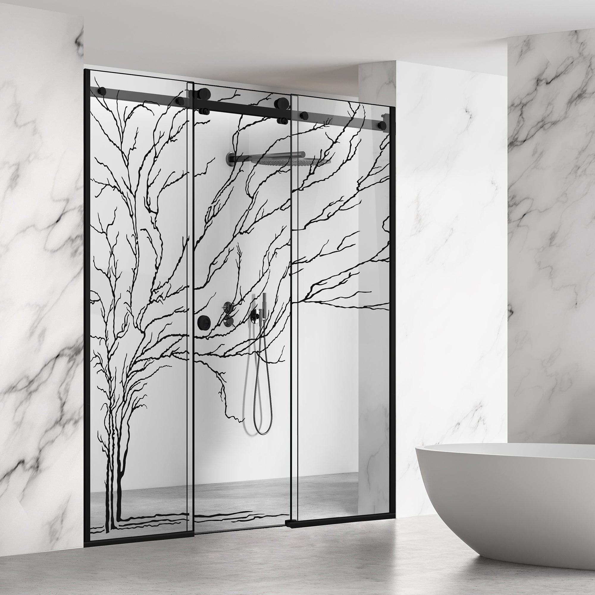 Zuhanyfal, Zuhanyajtók, Zuhanyfal #Átlátszó