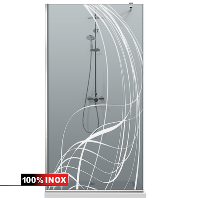 Zuhanyfal Walk-in, Zuhanyfal Rozsdamentes acél, #Szürke #Szürke