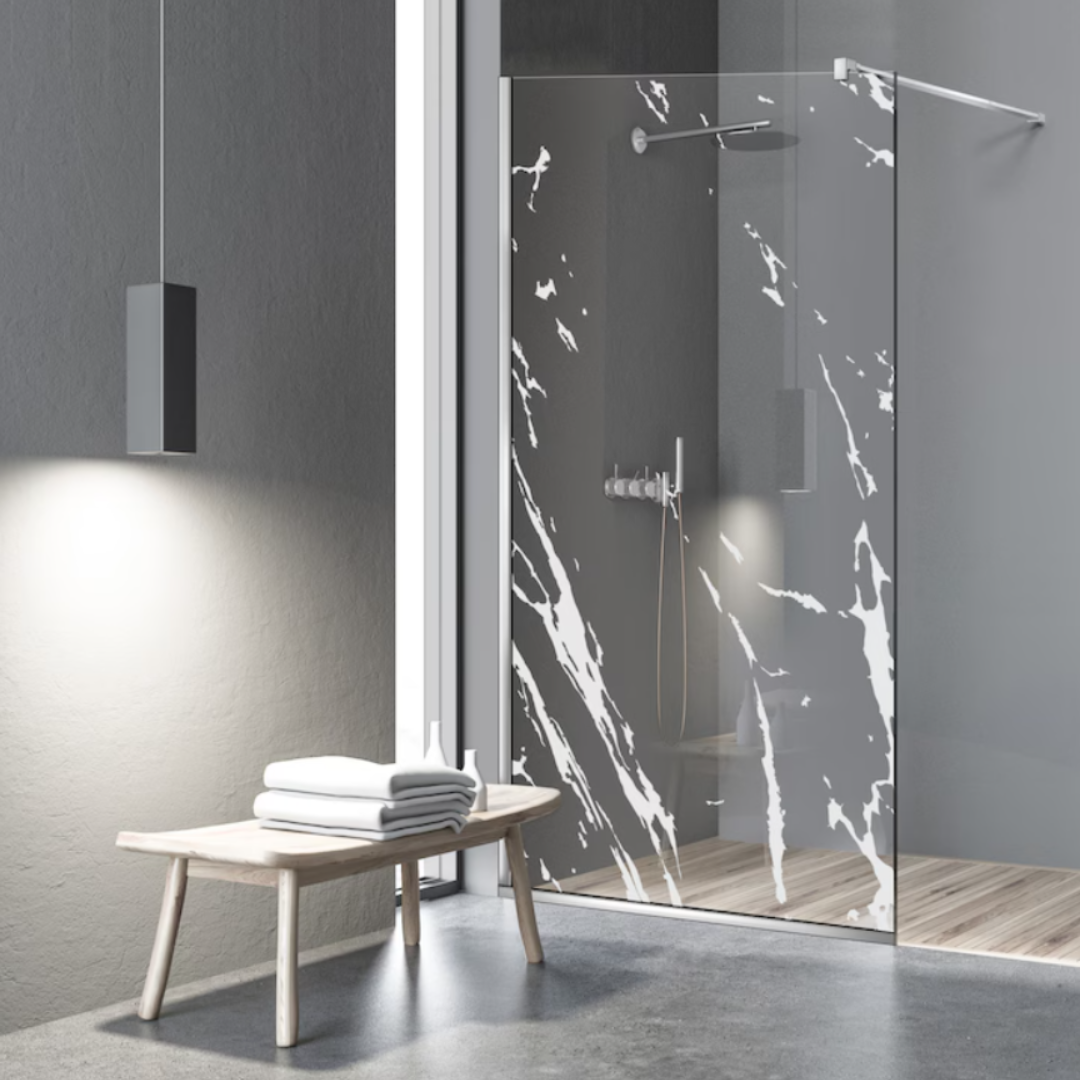 Paravan dus Walk-in, Perete dus  Inox, #Clara #Víztiszta