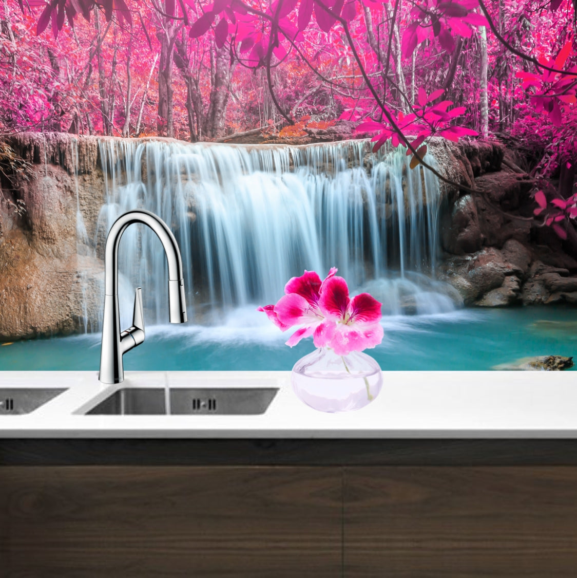 Nyomtatott üveg konyhai burkolat