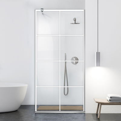 Zuhanyfal Walk-in, fekete zuhanyfal, #Átlátszó #Víztiszta