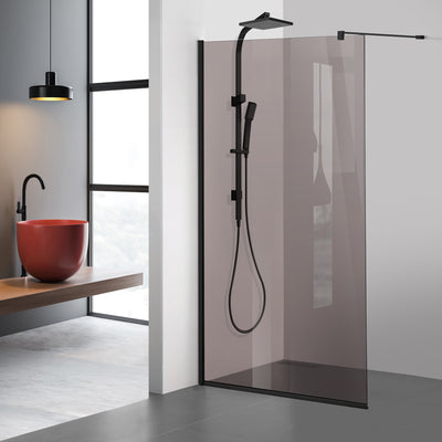 Zuhanyfal Walk-in, fekete zuhanyfal, #Bronz #Bronz
