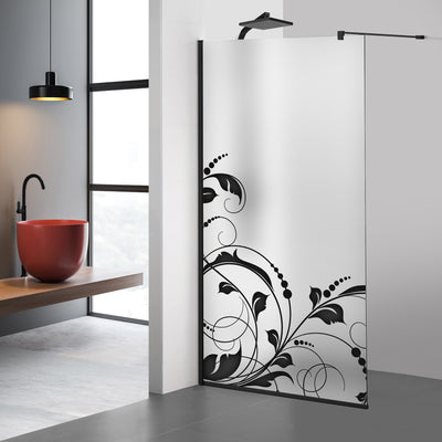 Zuhanyfal Walk-in, fekete zuhanyfal, #Matt #Matt
