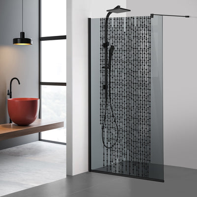 Zuhanyfal Walk-in, fekete zuhanyfal, #Szürke #Szürke