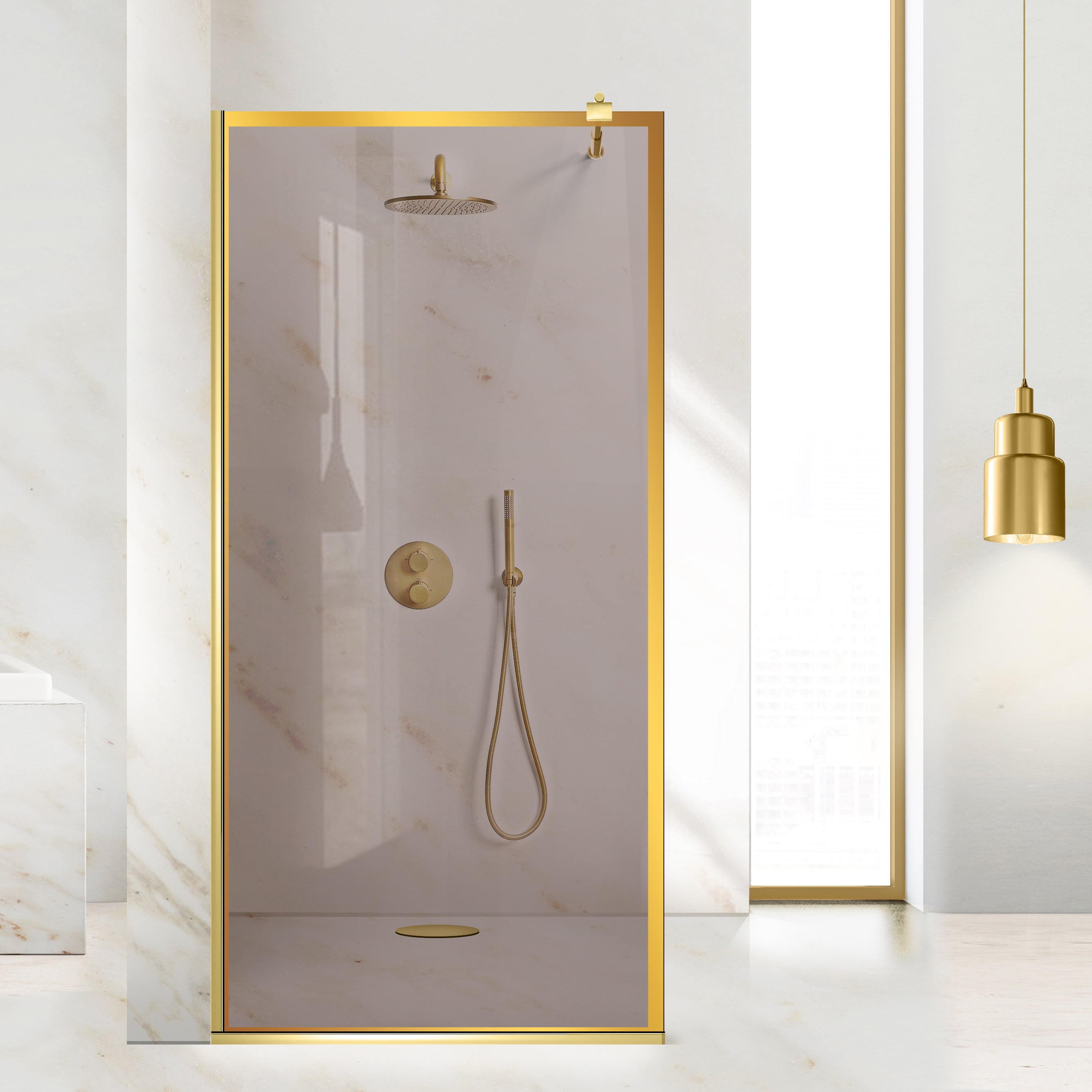 Zuhanyfal Walk-in, zuhanyfal Arany, #Bronz #Bronz