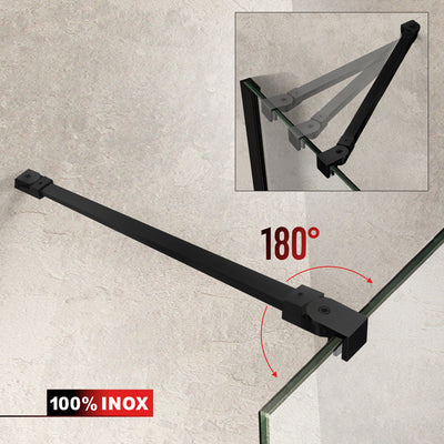 Zuhanyfal Walk-in, fekete zuhanyfal, #Szürke #Szürke