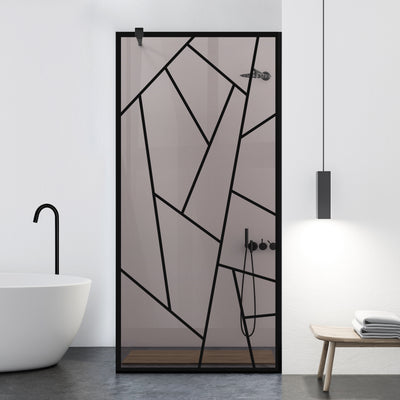 Paravan dus Walk-in, Perete dus  Negru, #Bronz #Bronz