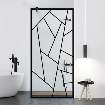 Paravan dus Walk-in, Perete dus  Negru, #Clara #Víztiszta