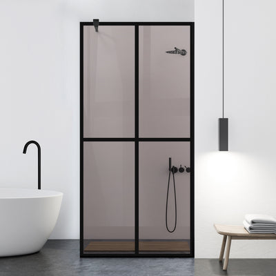 Zuhanyfal Walk-in, fekete zuhanyfal, #Bronz #Bronz