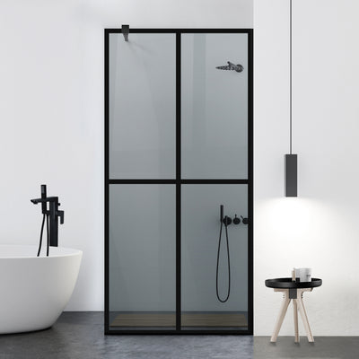 Zuhanyfal Walk-in, fekete zuhanyfal, #Szürke #Szürke