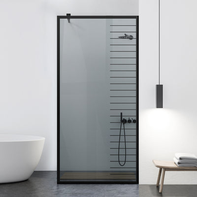 Zuhanyfal Walk-in, fekete zuhanyfal, #Szürke #Szürke