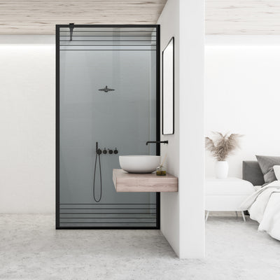 Zuhanyfal Walk-in, fekete zuhanyfal, #Szürke #Szürke