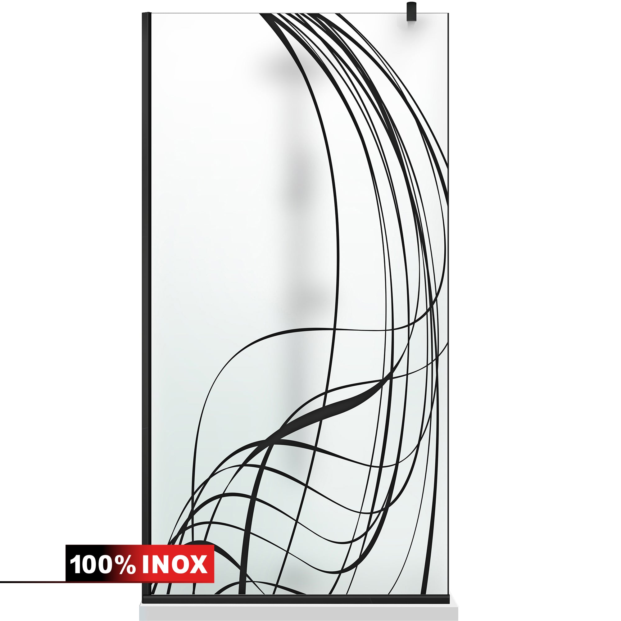 Zuhanyfal Walk-in, fekete zuhanyfal, #Matt #Matt