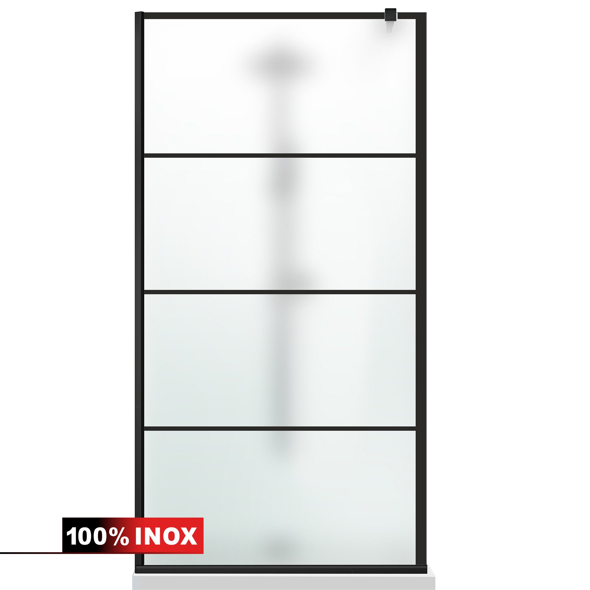 Zuhanyfal Walk-in, fekete zuhanyfal, #Matt #Matt