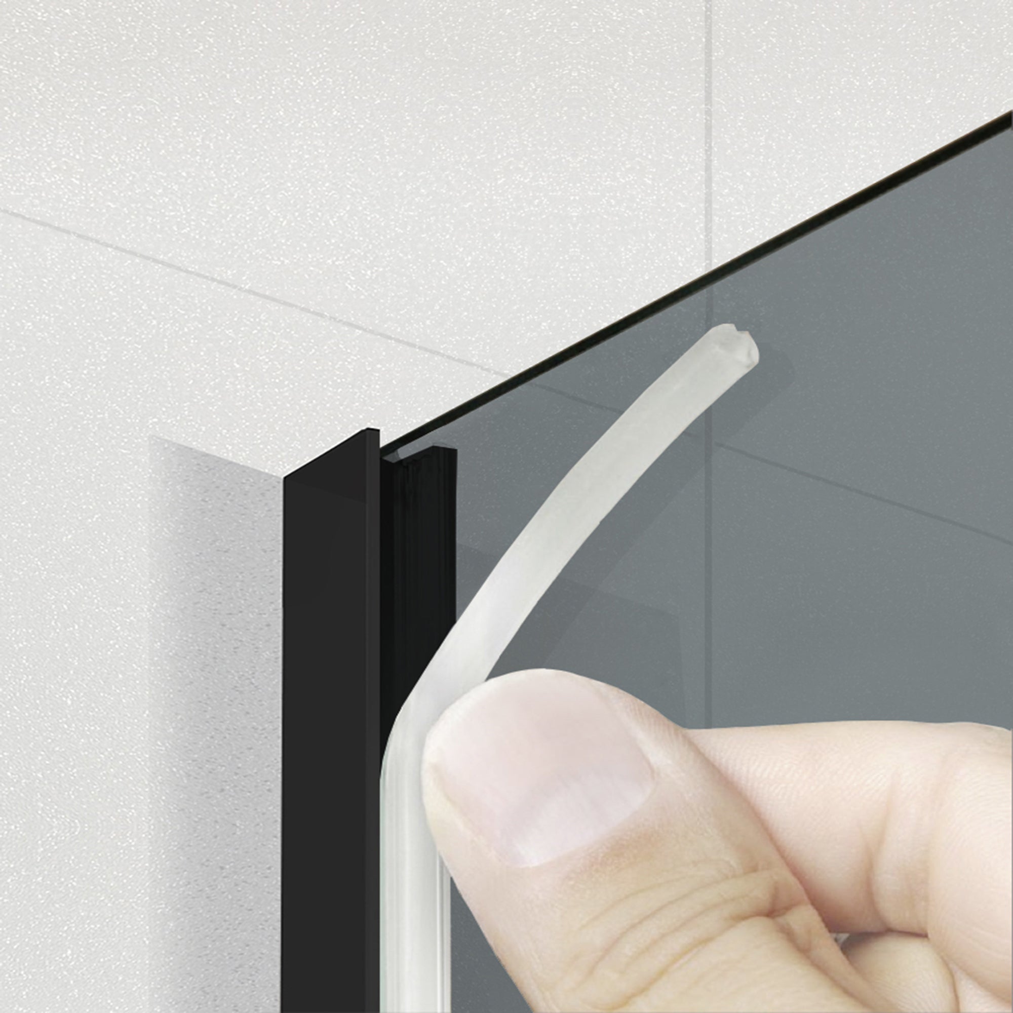 Zuhanyfal Walk-in, Zuhanyfal Rozsdamentes acél, #Szürke #Szürke