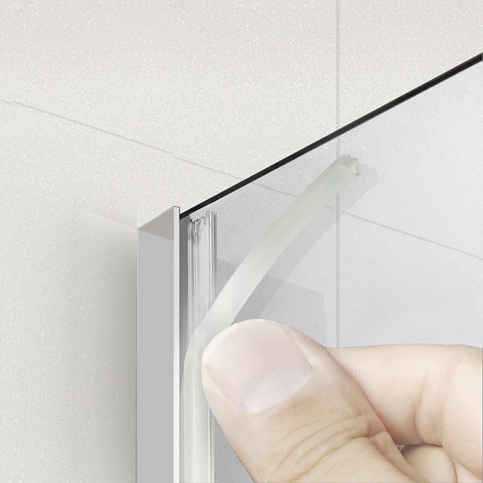 Paravan dus Walk-in, Perete dus  Inox, #Clara #Víztiszta