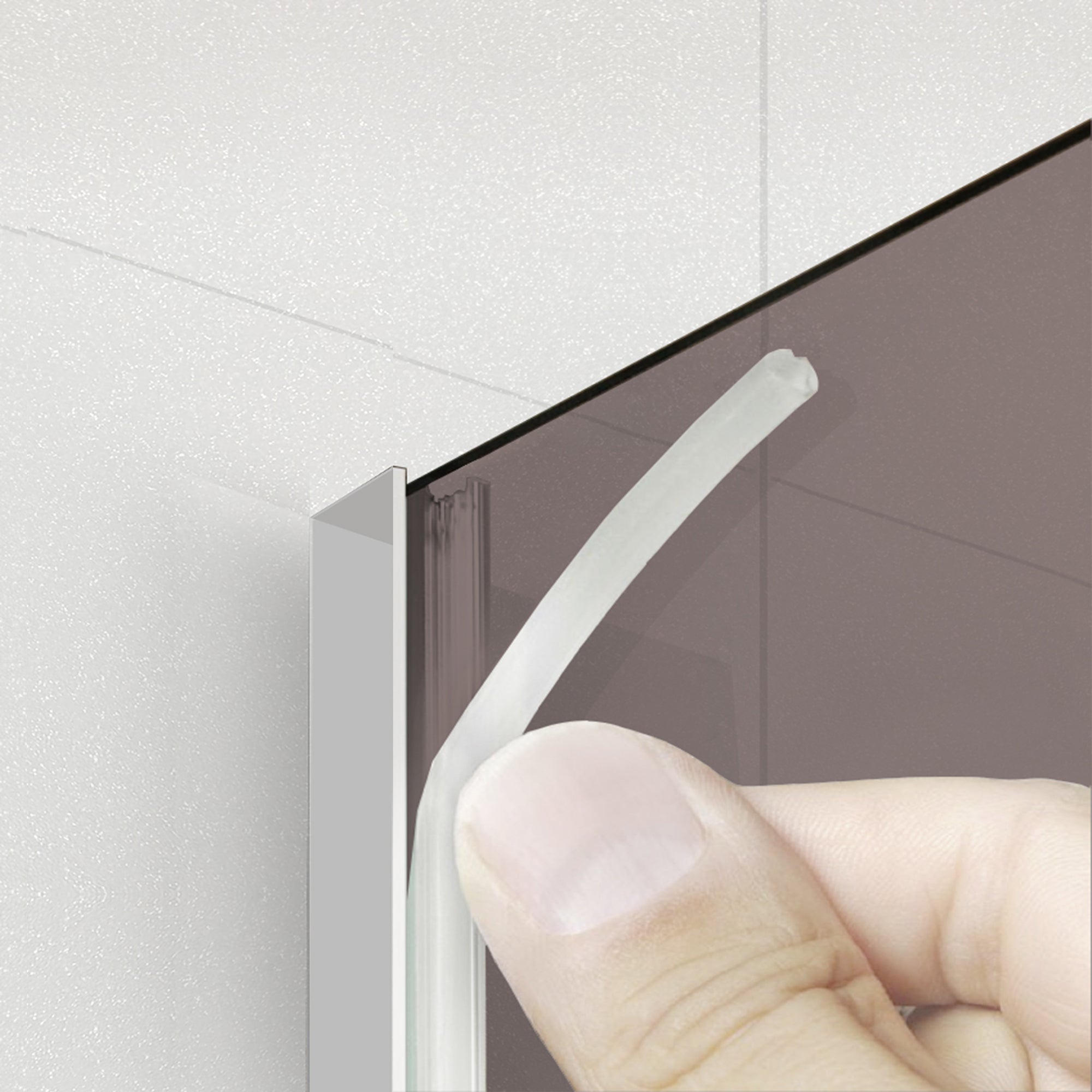 Paravan dus Walk-in, Perete dus  Inox, #Bronz #Bronz