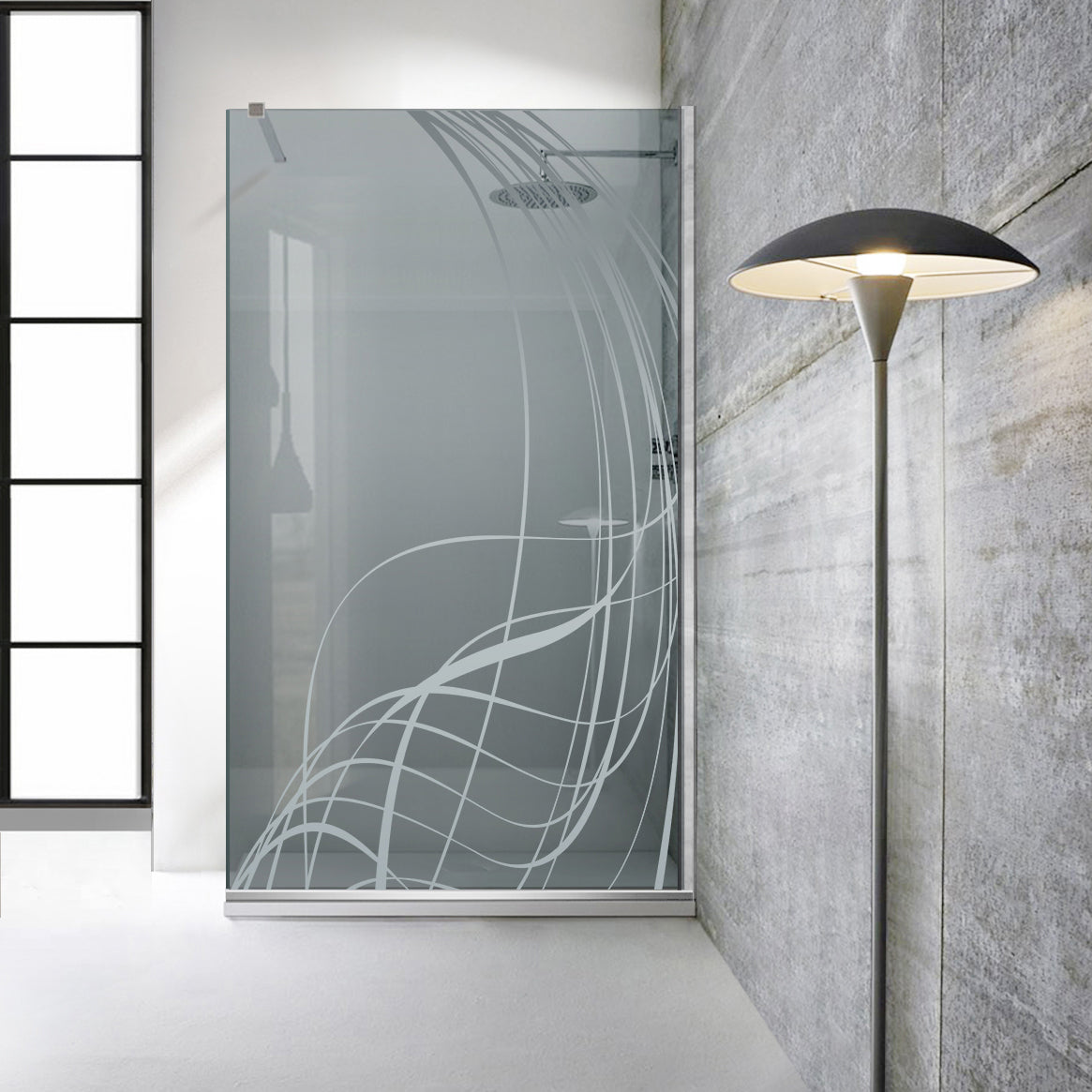 Zuhanyfal Walk-in, Zuhanyfal Rozsdamentes acél, #Szürke #Szürke