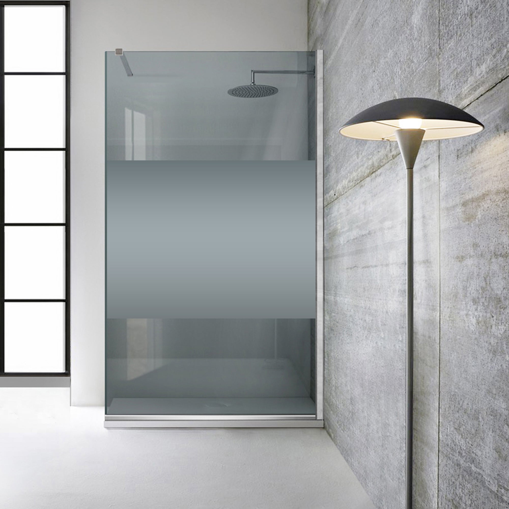 Zuhanyfal Walk-in, Zuhanyfal Rozsdamentes acél, #Szürke #Szürke