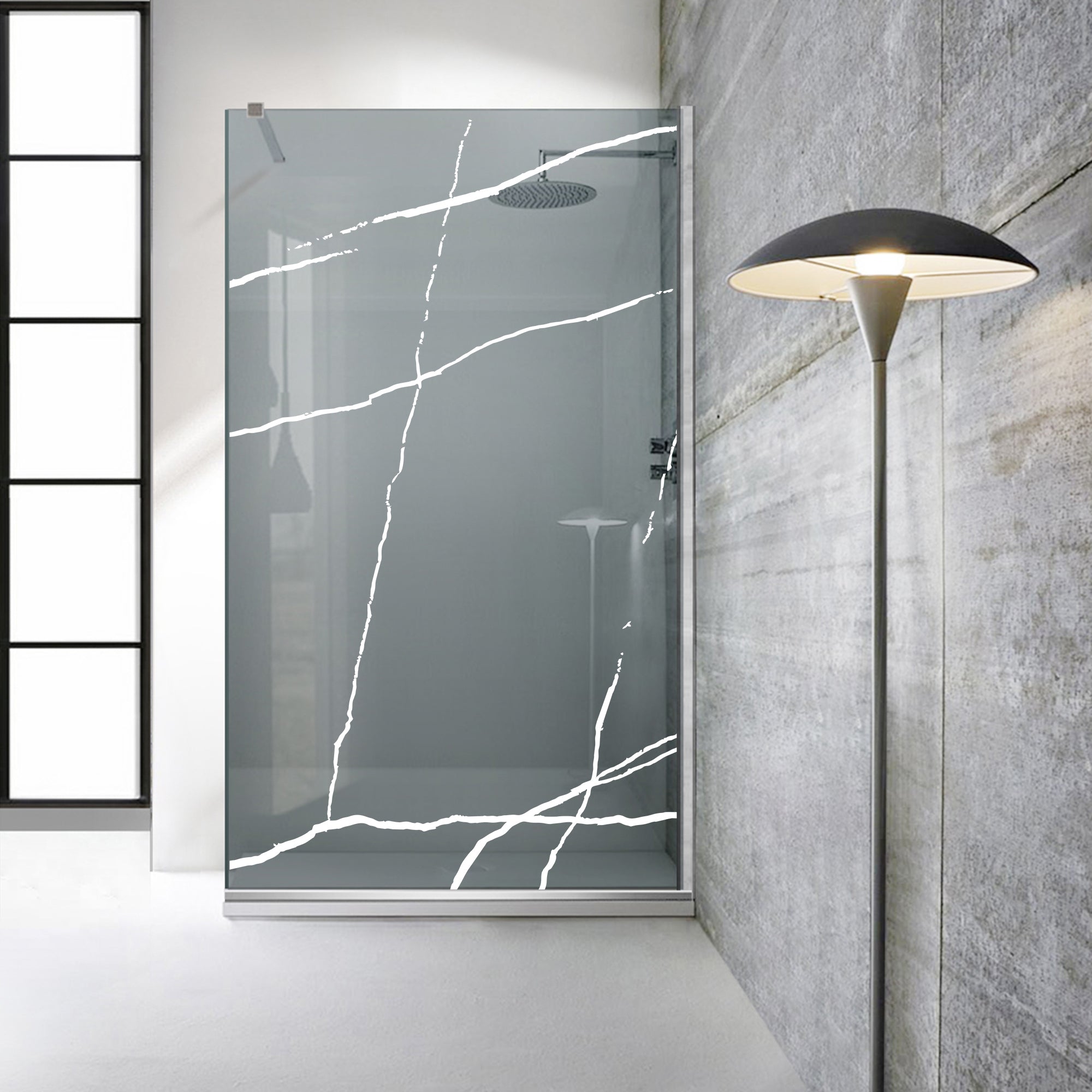 Paravan dus Walk-in, Perete dus  Inox, #Gri #Szürke